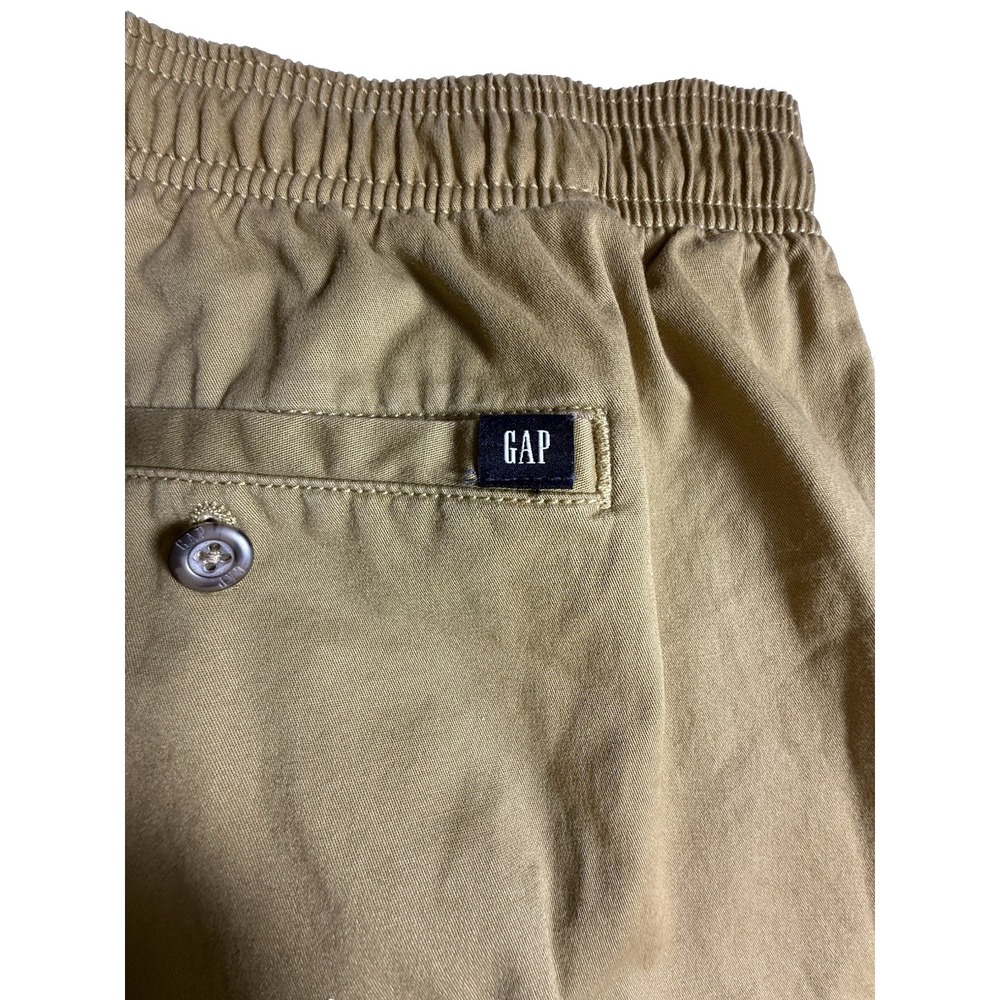 Gap Shorts Men's XXL Khaki Tan Twill Elastic Waist Drawstring Pull On Casual-684 - Picture 5 of 8